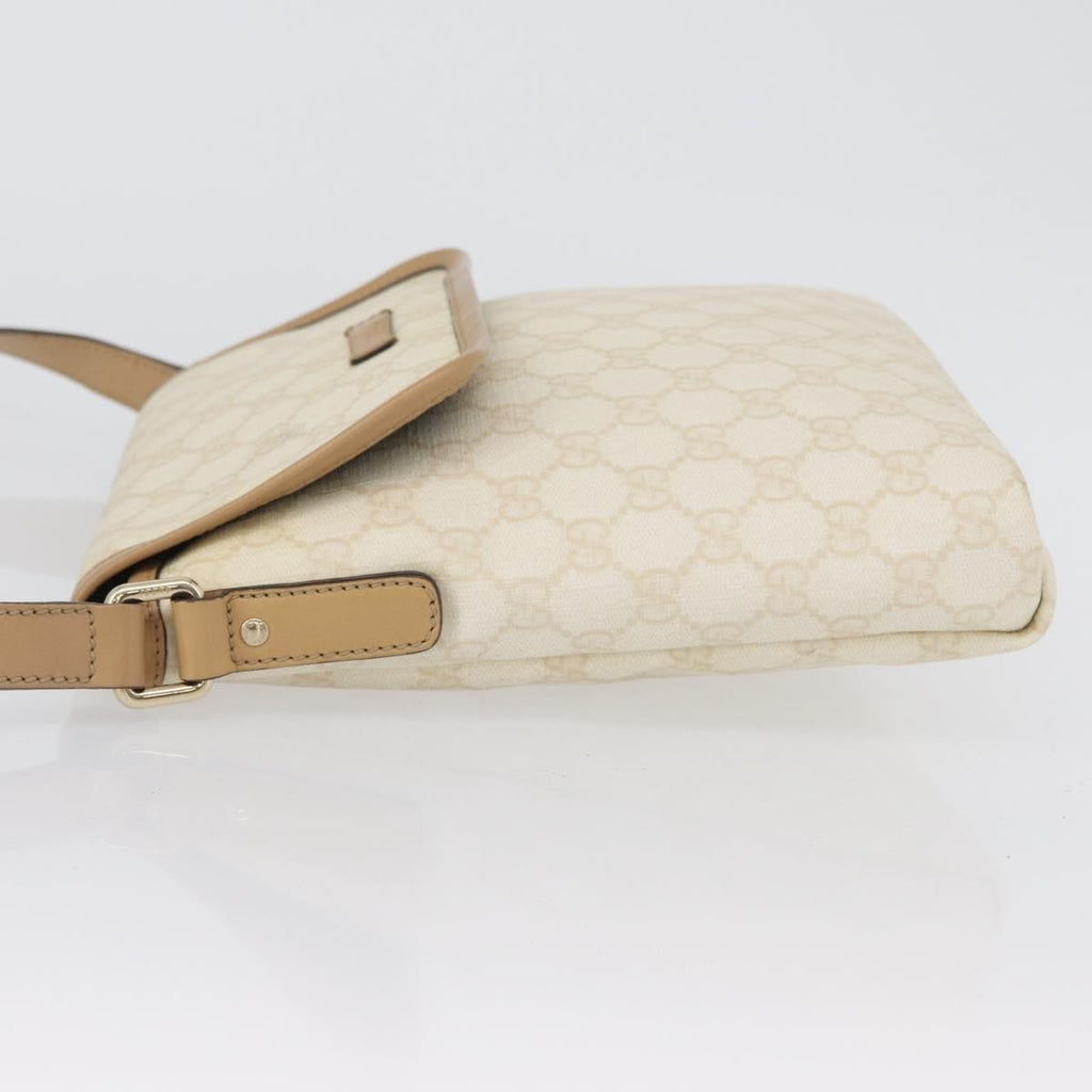 Gucci Flap Messenger Gg Coated Canvas Beige Canvas Shoulder Bag Bag (Pre-Owned)