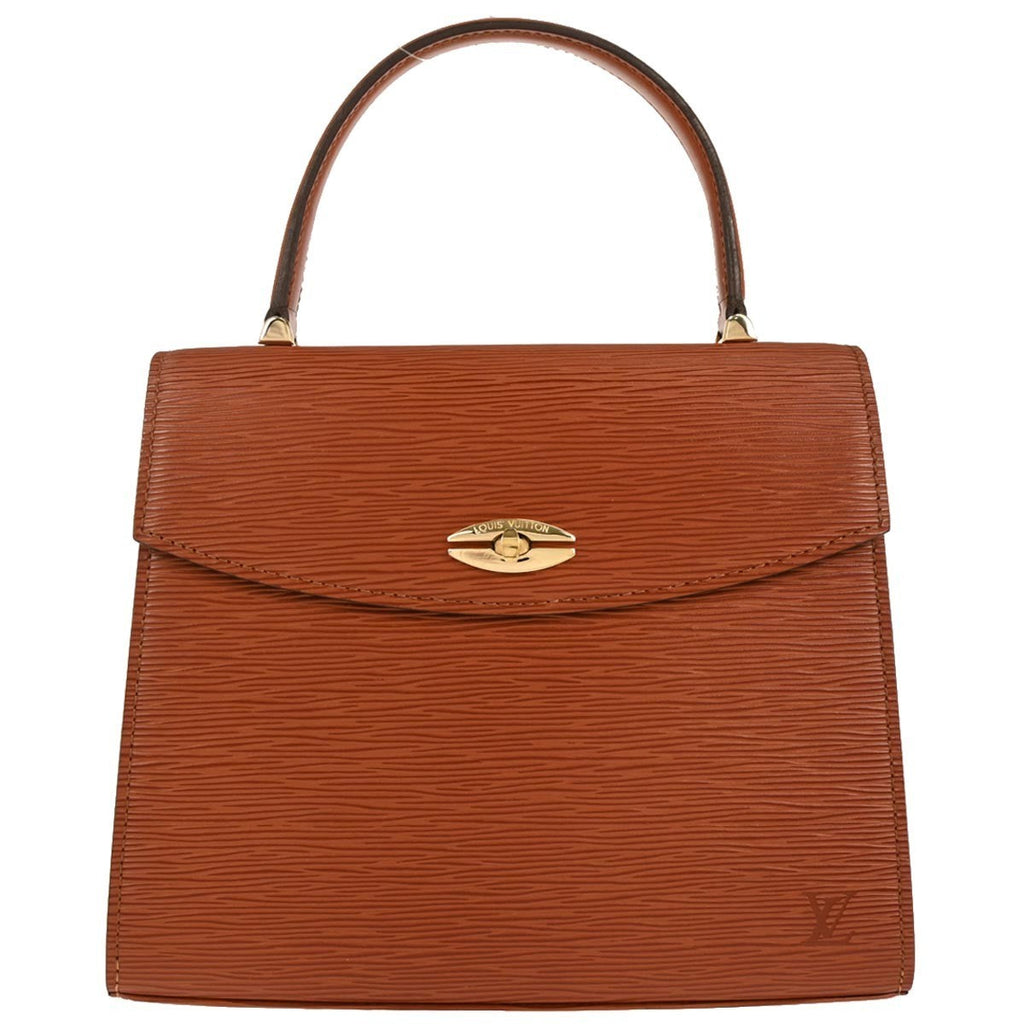Louis Vuitton Malesherbes Handbag Epi Leather Brown Leather Handbag (Pre-Owned)