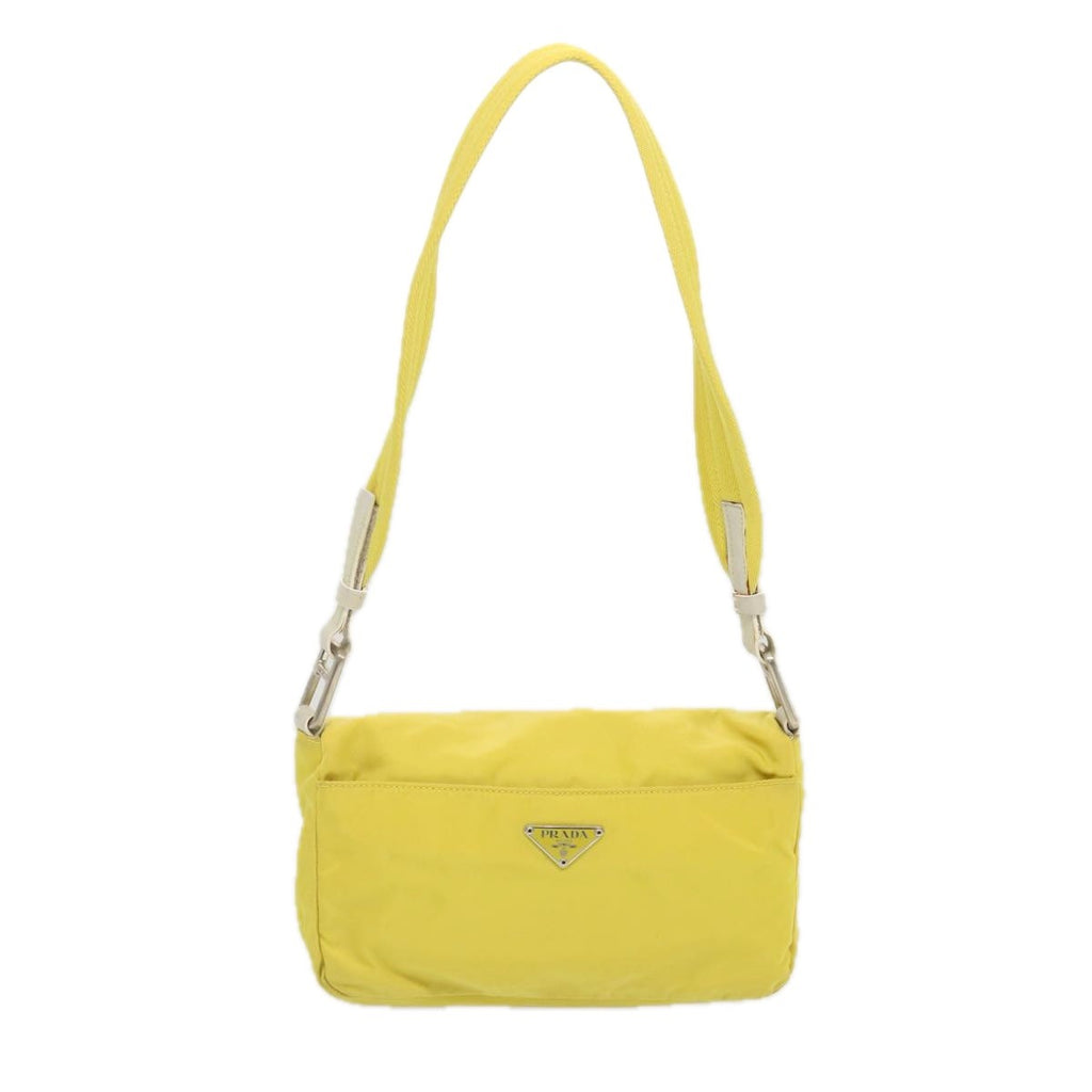 Prada Vintage Shoulder Bag Tessuto Yellow Nylon Shoulder Bag Bag (Pre-Owned)
