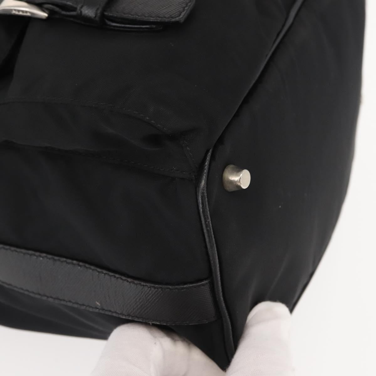 Prada Double Pocket Drawstring Shoulder Bag Tessuto Black Nylon Shoulder Bag Bag (Pre-Owned)