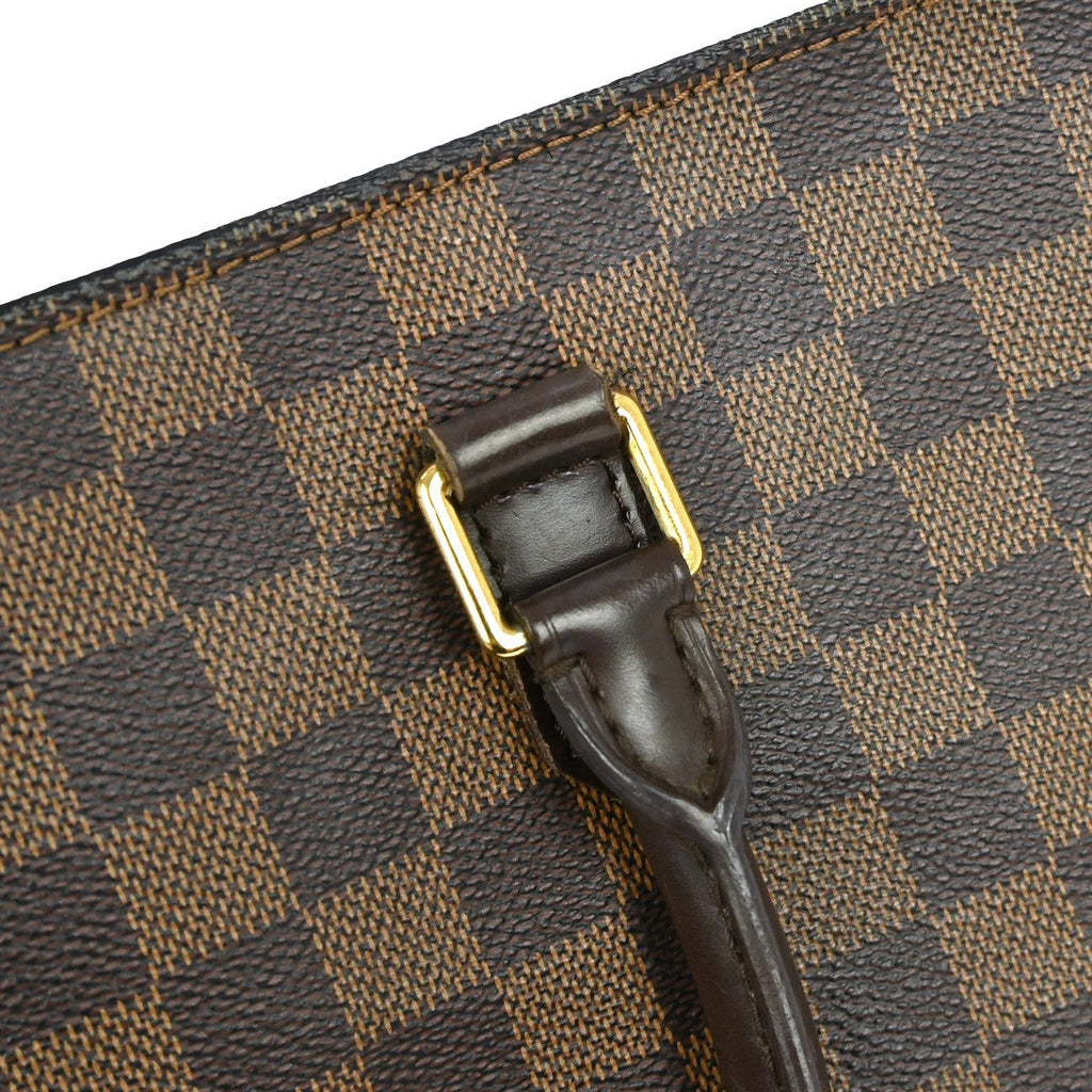 Louis Vuitton Sac Plat Bag Damier Brown Canvas Tote Bag Bag (Pre-Owned)