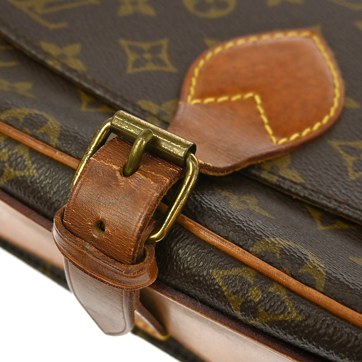 Louis Vuitton Cartouchiere Handbag Monogram Canvas Brown Canvas Shoulder Bag Bag (Pre-Owned)