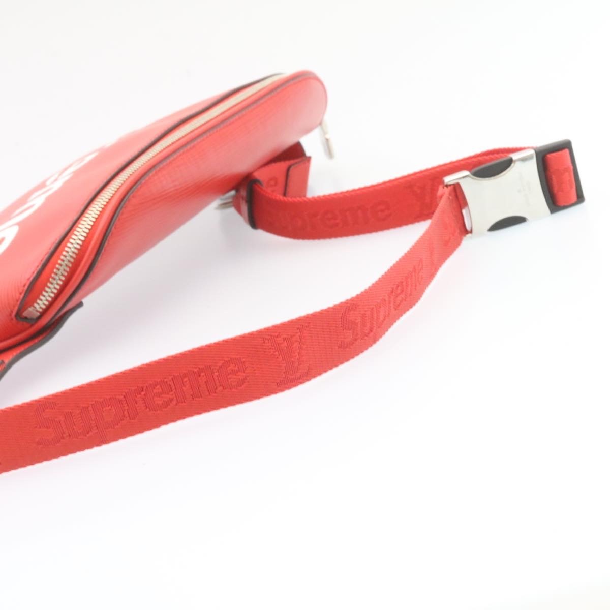 Louis Vuitton Louis Vuitton X Supreme Waist Bag Epi Leather Red Leather Bag (Pre-Owned)