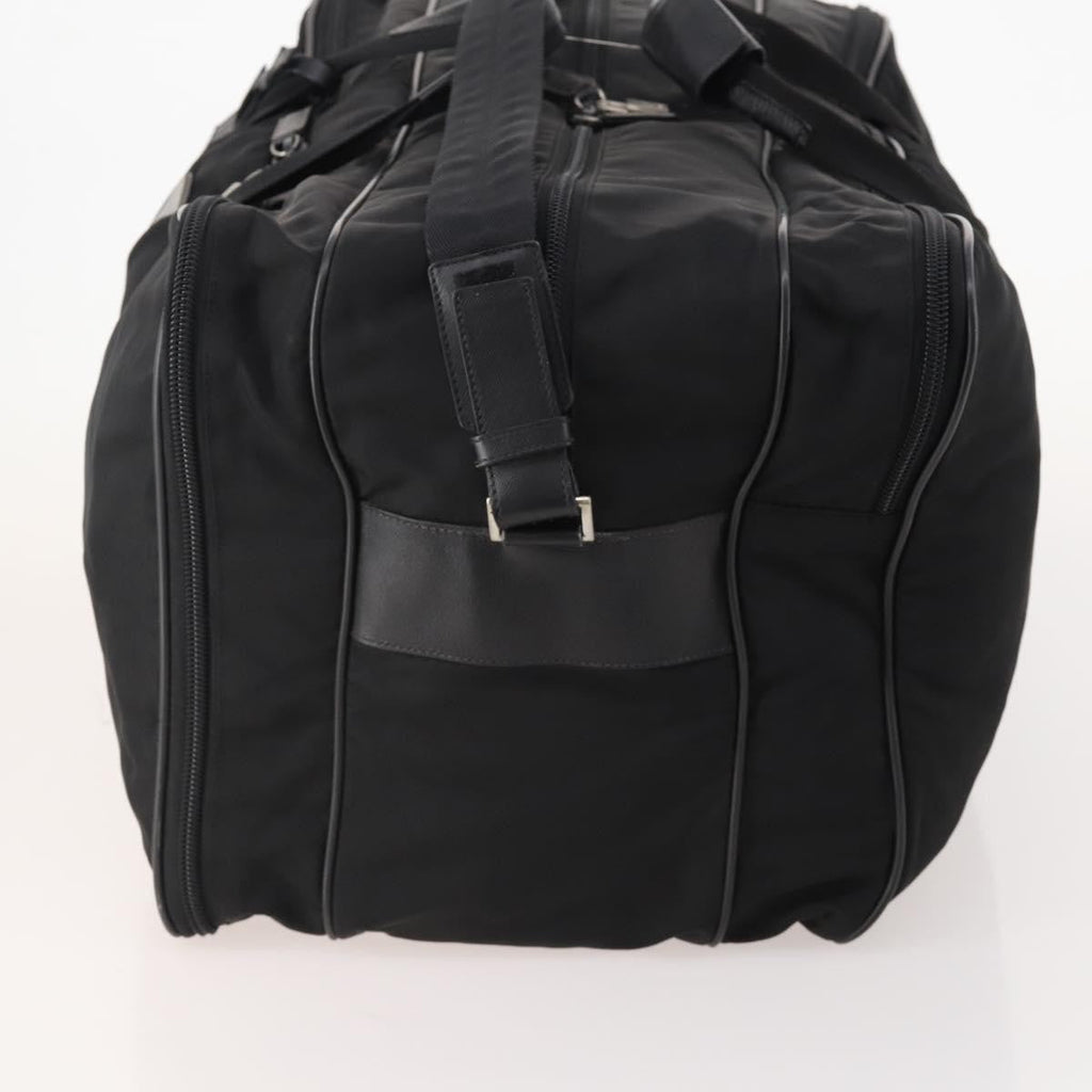 Prada Vintage Boston Bag Nylon Black Nylon Travel Bag Bag (Pre-Owned)