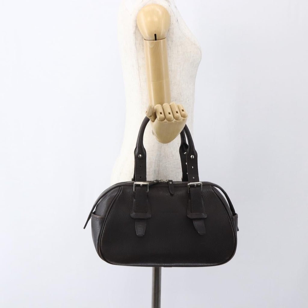Burberry Vintage Handbag Leather Brown Leather Handbag (Pre-Owned)