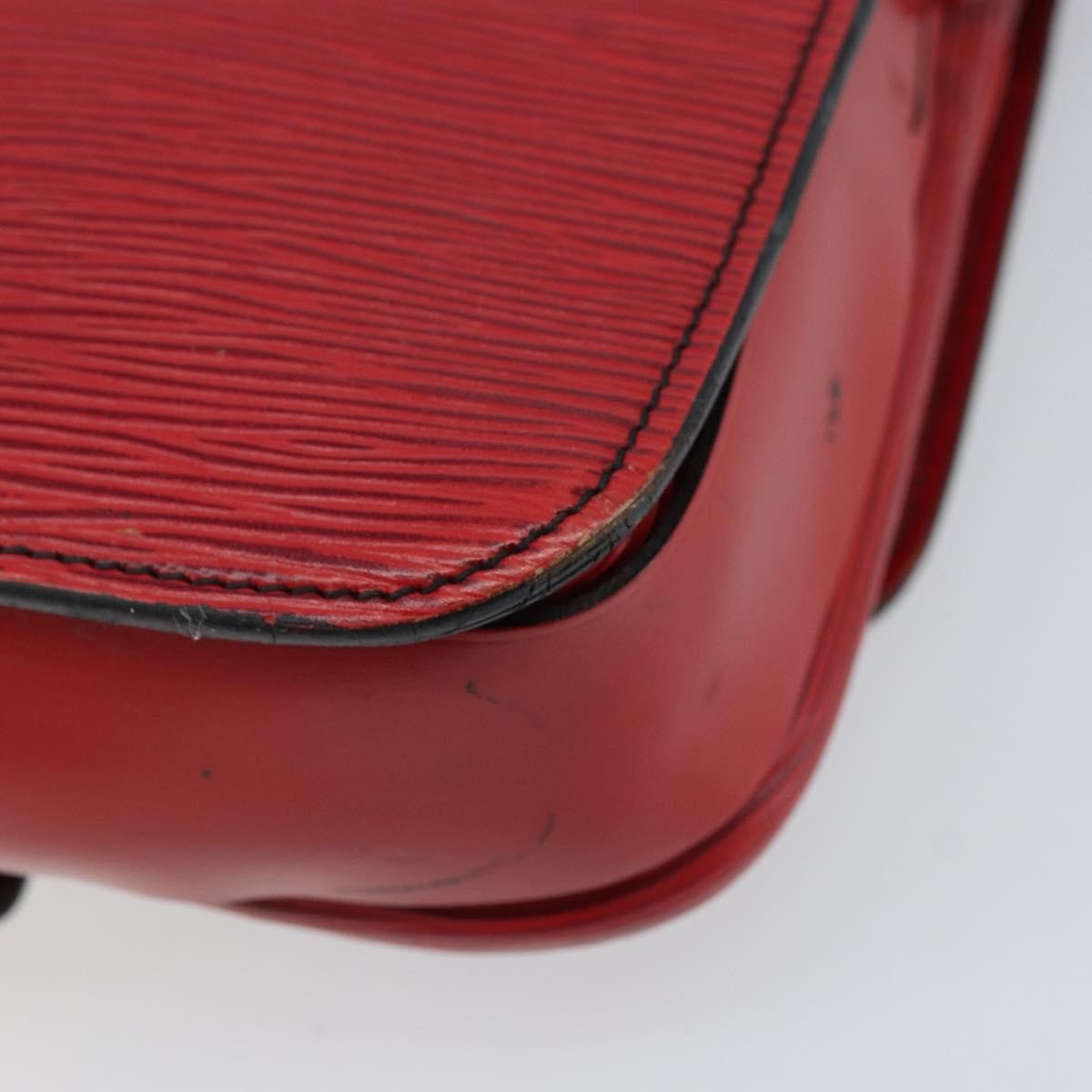 Louis Vuitton Cartouchiere Handbag Epi Leather Red Leather Shoulder Bag Bag (Pre-Owned)