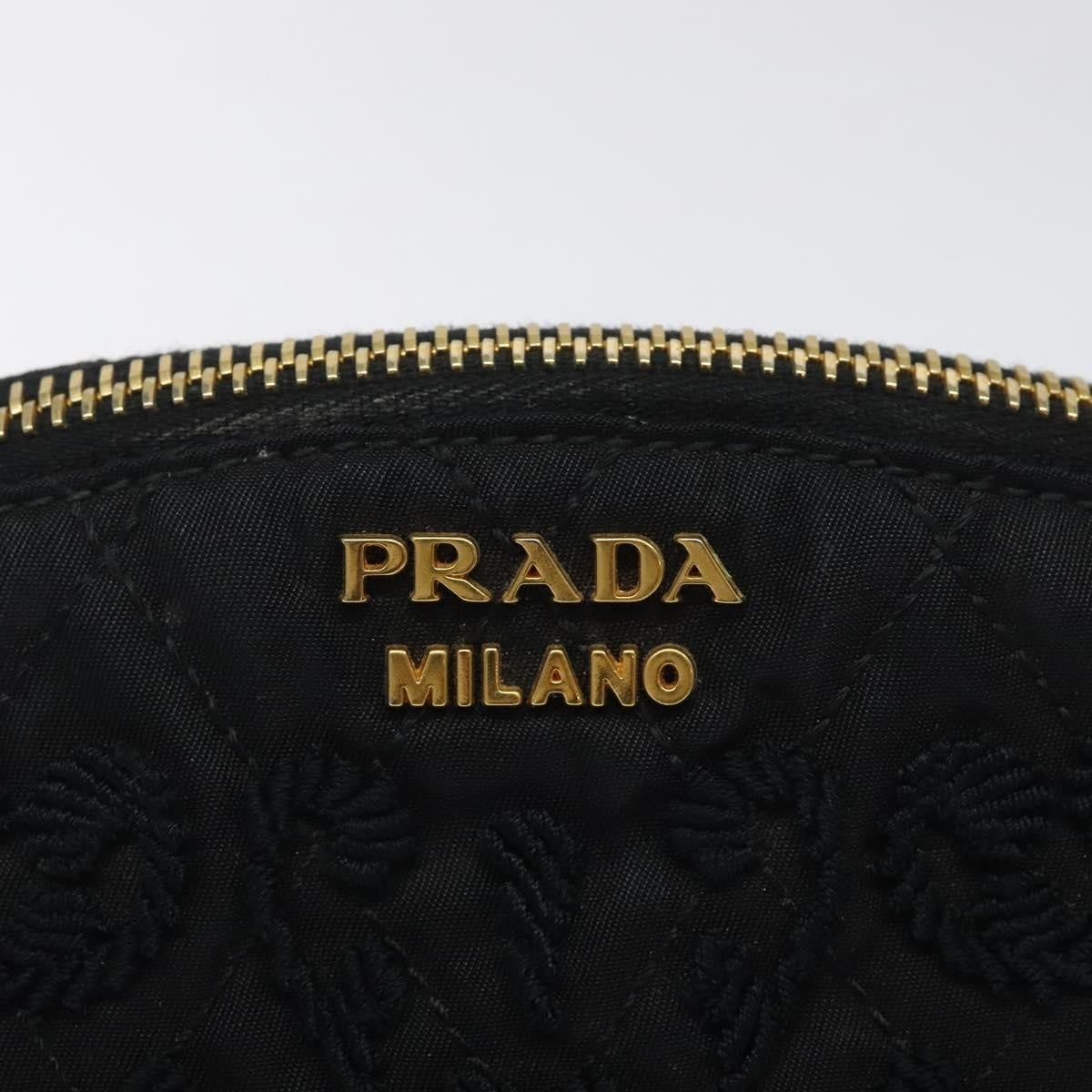 Prada Vintage Pouch Tessuto Gold Nylon Clutche & Pouche Bag (Pre-Owned)