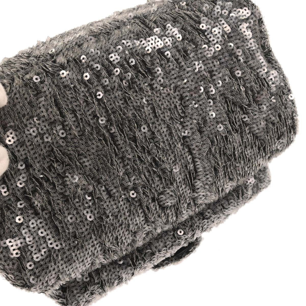 Chanel Waterfall Backpack Sequins With Leather Black Leather Backpack Bag (Pre-Owned)