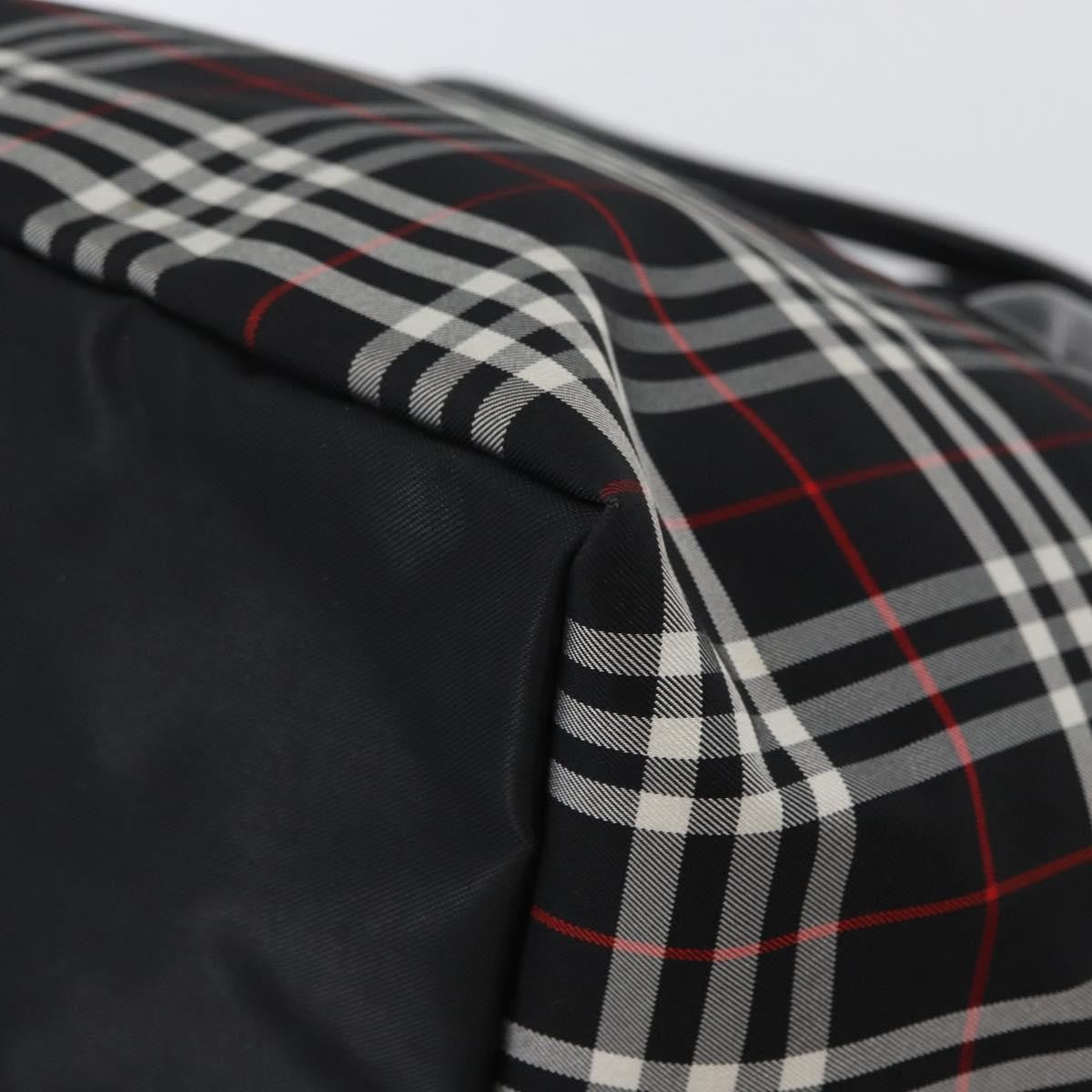 Burberry Nova Check Handbag Nylon Black Nylon Handbag (Pre-Owned)