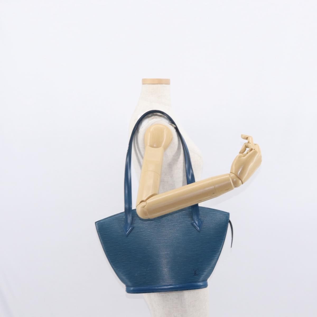 Louis Vuitton Saint Jacques Handbag Epi Leather Blue Leather Shoulder Bag Bag (Pre-Owned)