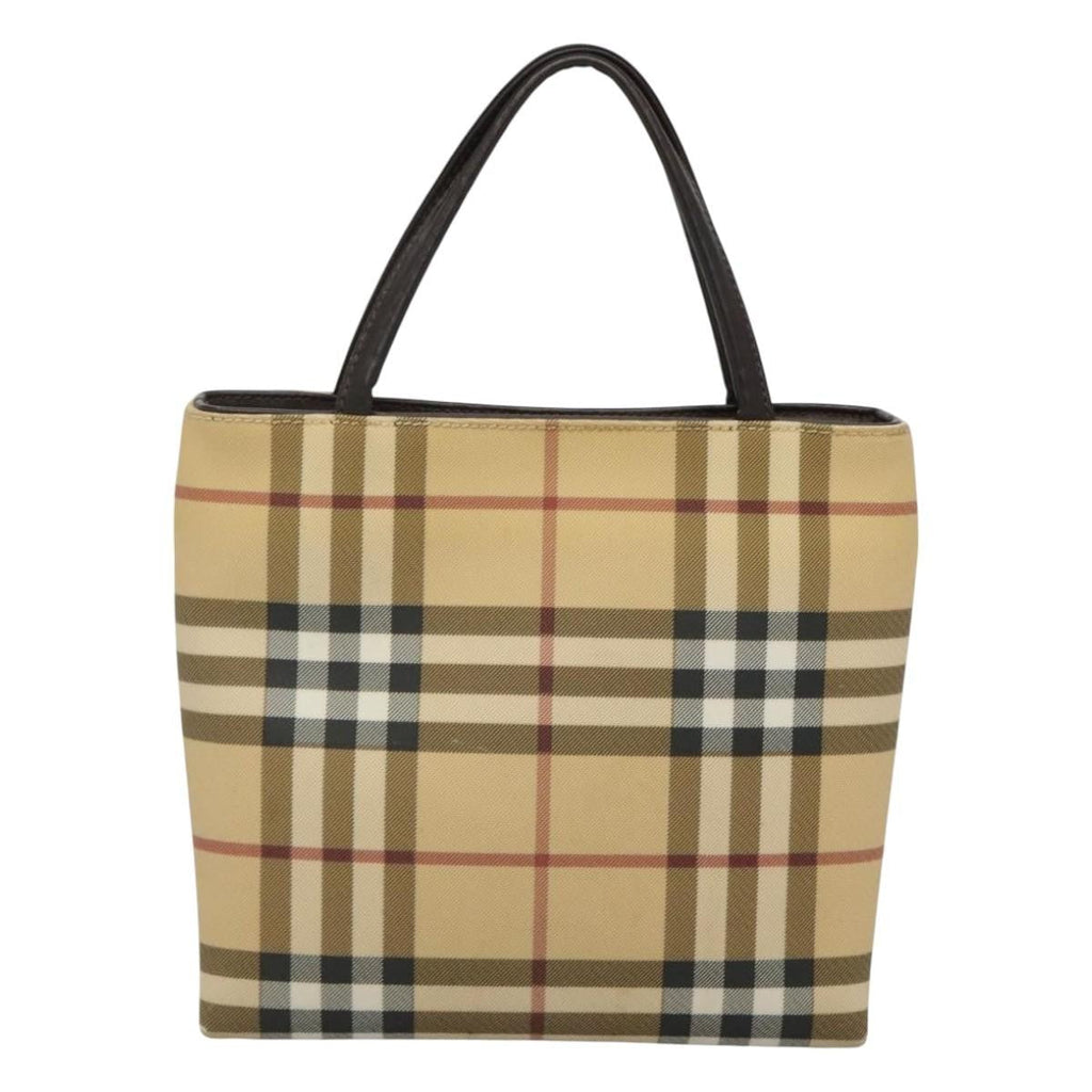 Burberry Nova Check Handbag Nova Check Canvas Beige Canvas Handbag (Pre-Owned)