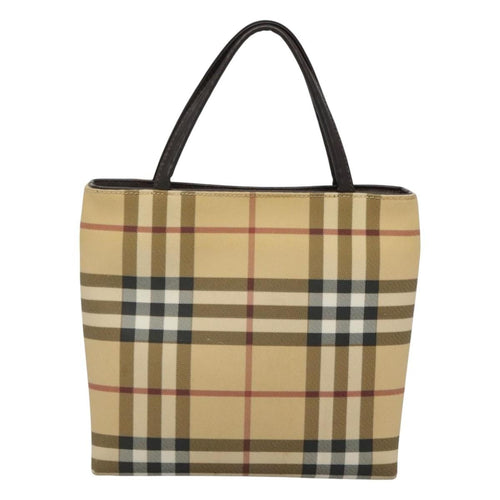Burberry Nova Check Handbag Nova Check Canvas Beige Canvas Handbag (Pre-Owned)