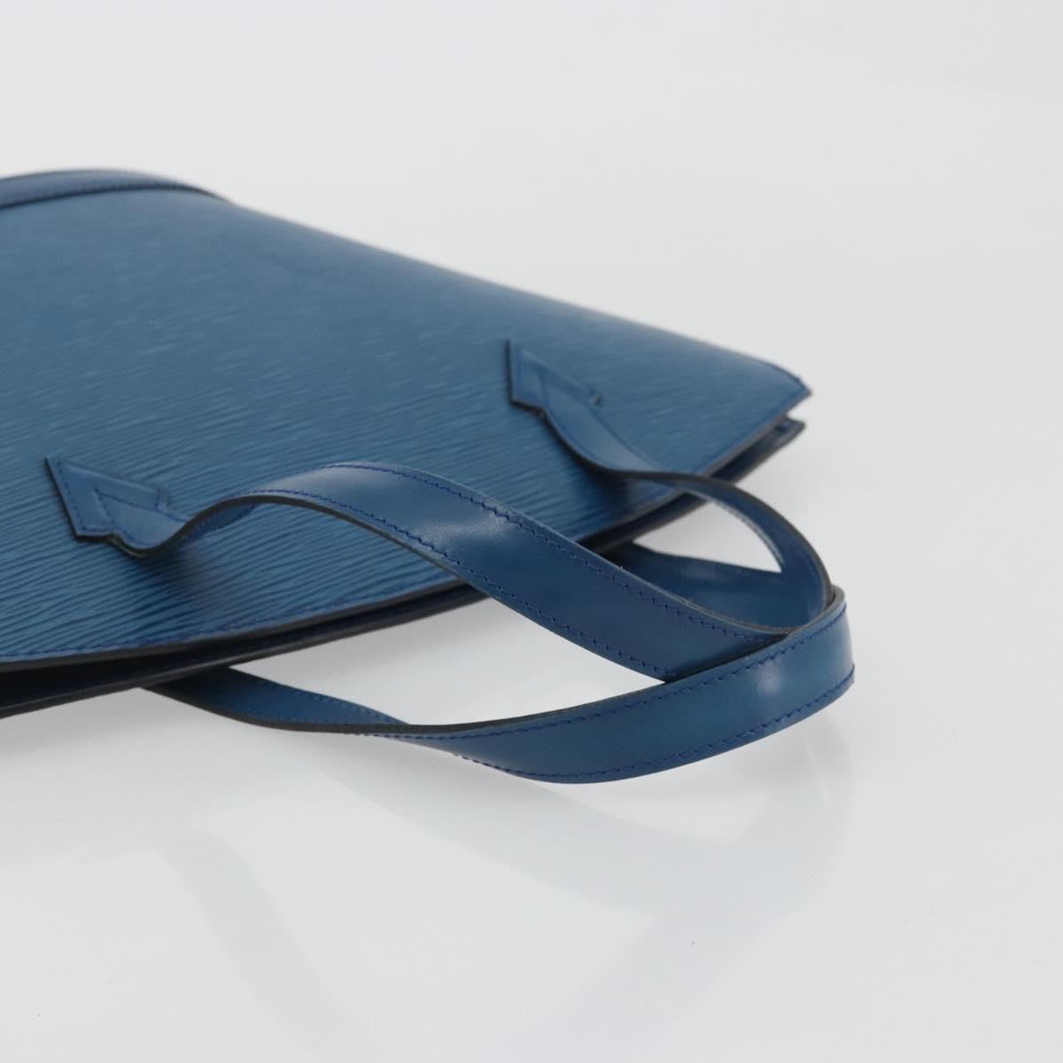 Louis Vuitton Saint Jacques Handbag Epi Leather Blue Leather Handbag (Pre-Owned)