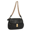Prada Vintage Chain Flap Shoulder Bag Leather Black Leather Shoulder Bag Bag (Pre-Owned)