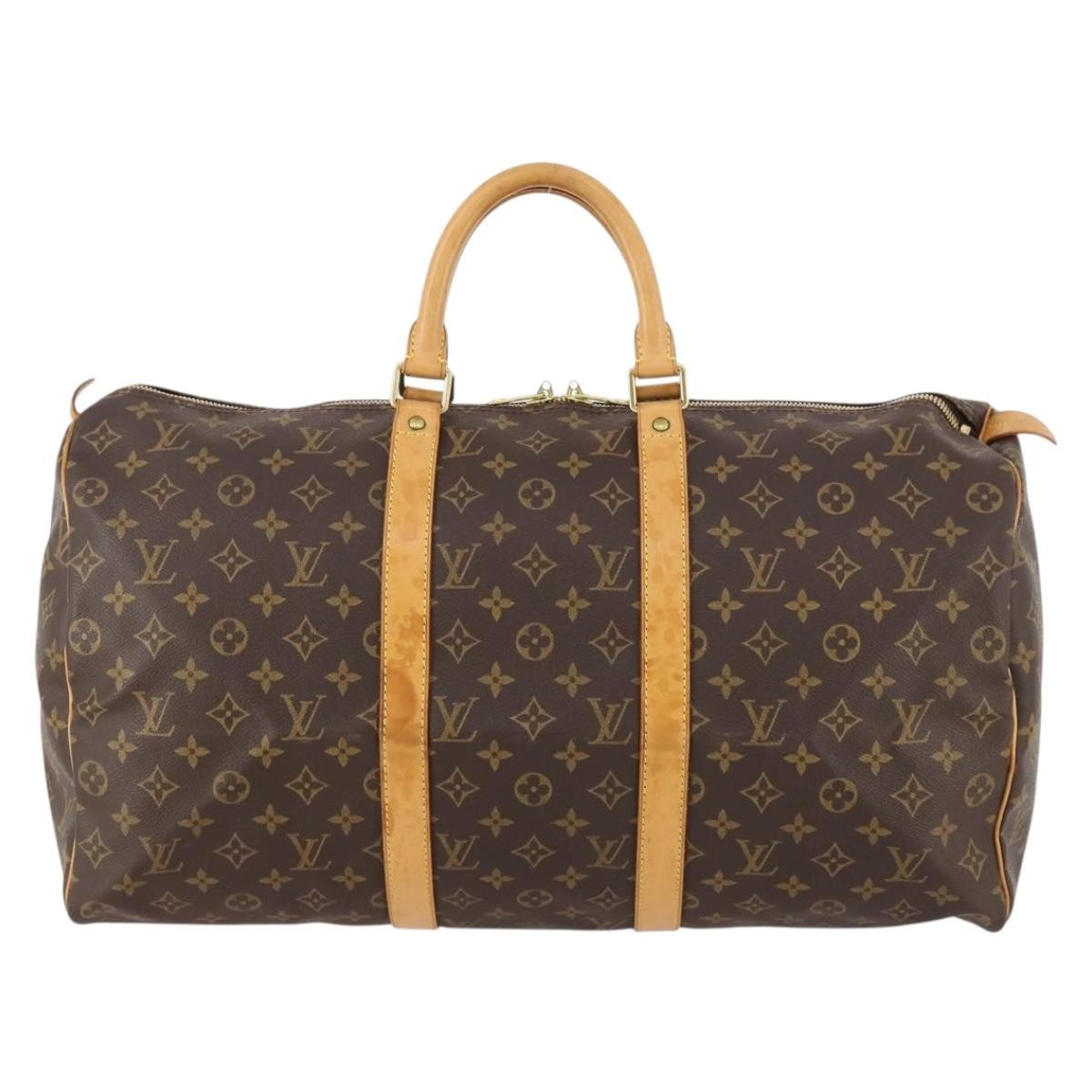 Louis Vuitton Keepall Bag Monogram Canvas Brown Canvas Travel Bag Bag (Pre-Owned)