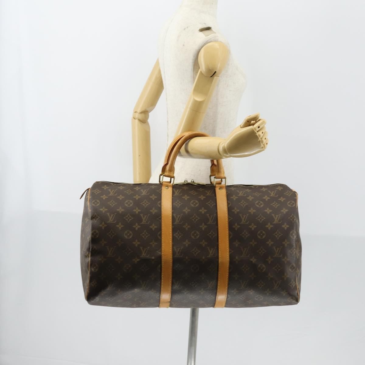 Louis Vuitton Keepall Bag Monogram Canvas Brown Canvas Travel Bag Bag (Pre-Owned)