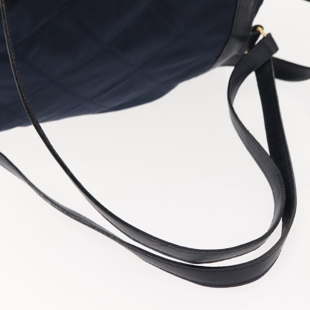 Prada Buckle Backpack Quilted Tessuto Navy Nylon Backpack Bag (Pre-Owned)