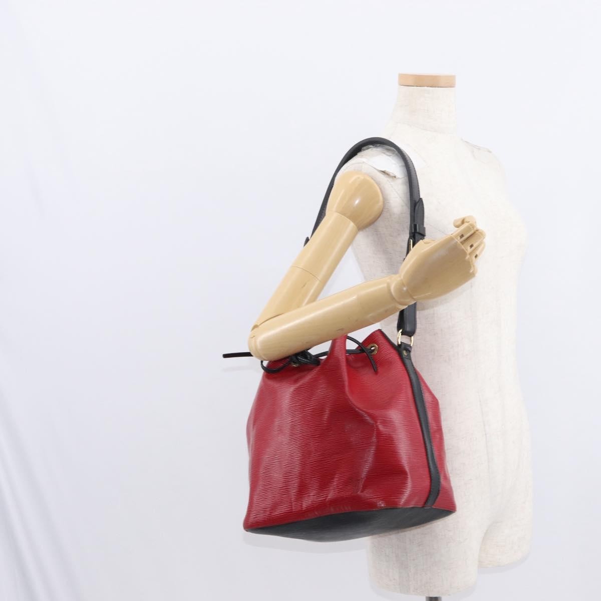 Louis Vuitton Bicolor Petit Noe Handbag Epi Leather Red Leather Shoulder Bag Bag (Pre-Owned)