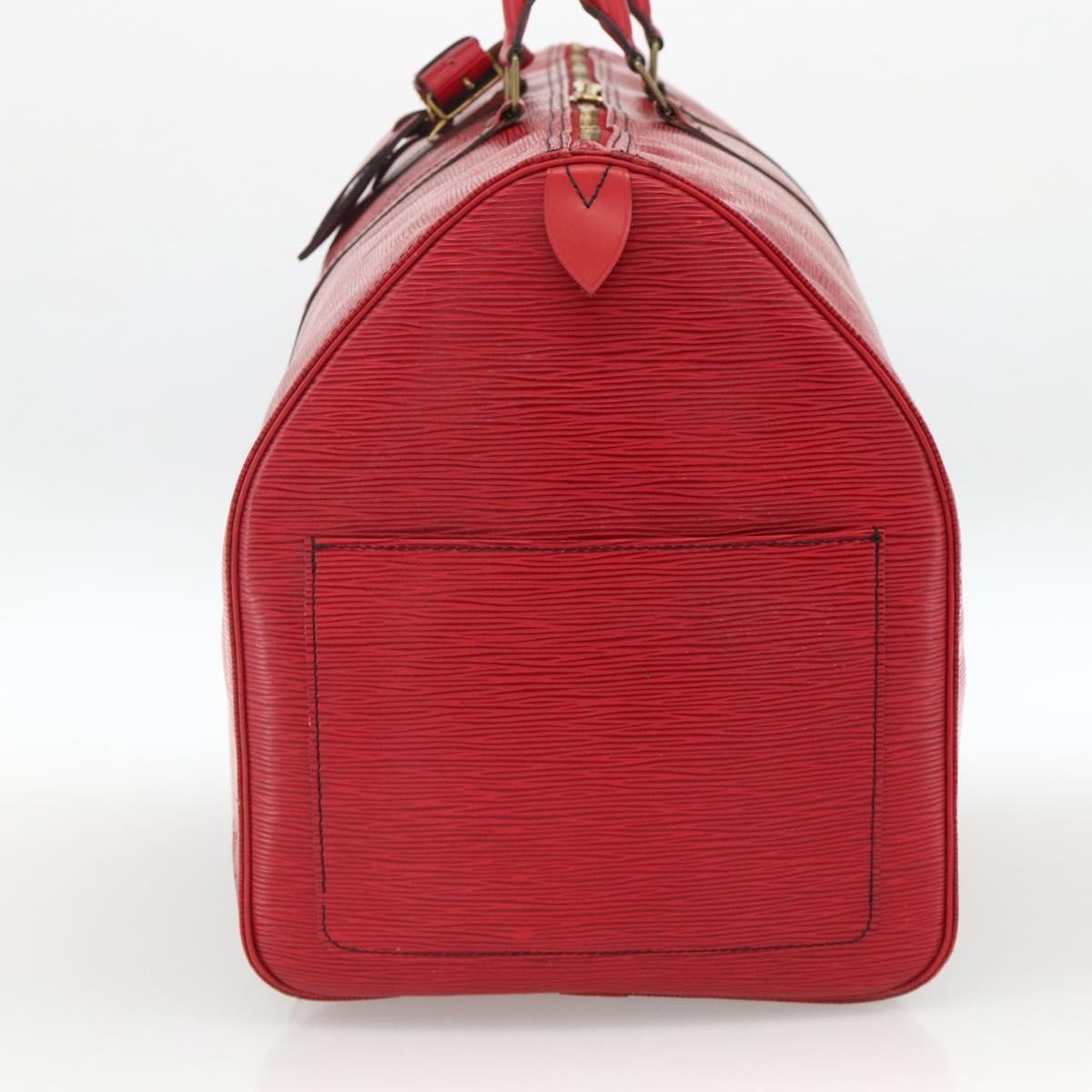 Louis Vuitton Keepall Bag Epi Leather Red Leather Travel Bag Bag (Pre-Owned)