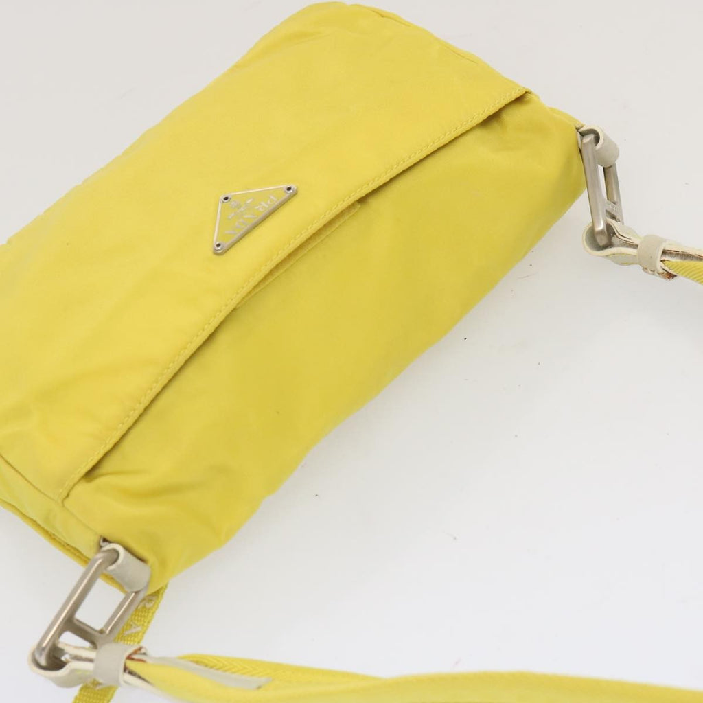 Prada Vintage Shoulder Bag Tessuto Yellow Nylon Shoulder Bag Bag (Pre-Owned)
