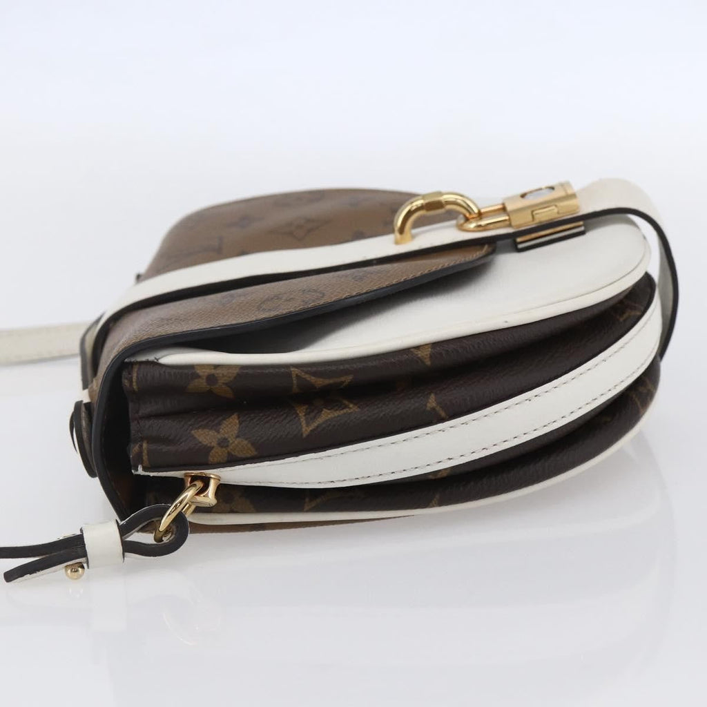 Louis Vuitton Chantilly Lock Handbag Reverse Monogram Canvas And Leather White Leather Shoulder Bag Bag (Pre-Owned)