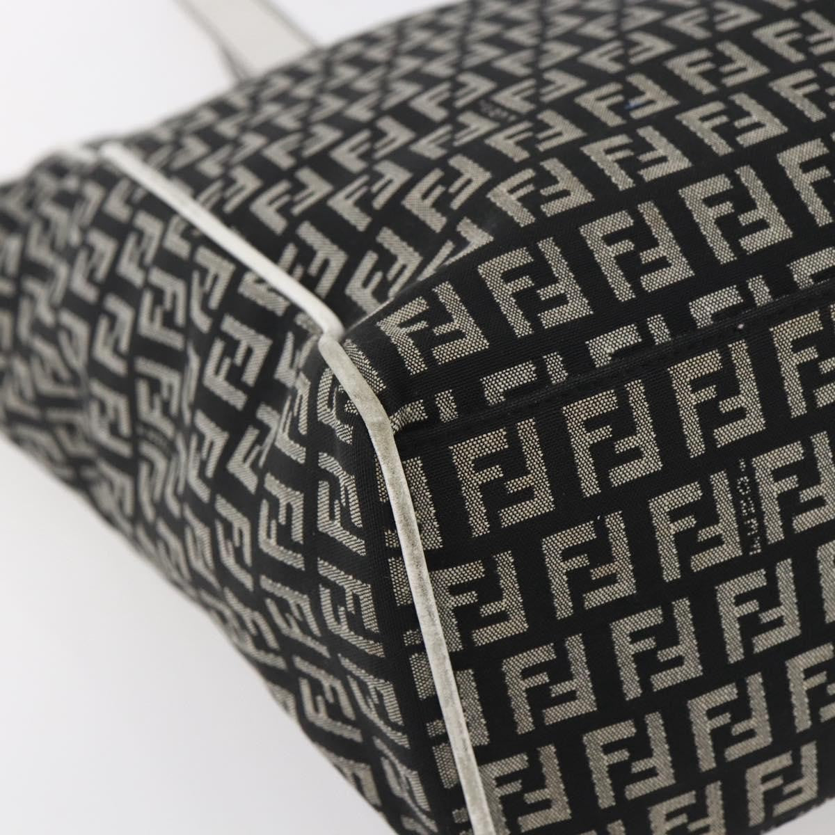 Fendi Zucca Tote Bag Canvas Black Canvas Tote Bag Bag (Pre-Owned)