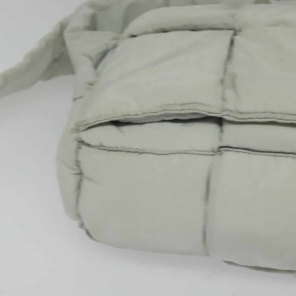 Bottega Veneta Padded Tech Cassette Crossbody Bag Intrecciato Nylon Gray Nylon Shoulder Bag Bag (Pre-Owned)