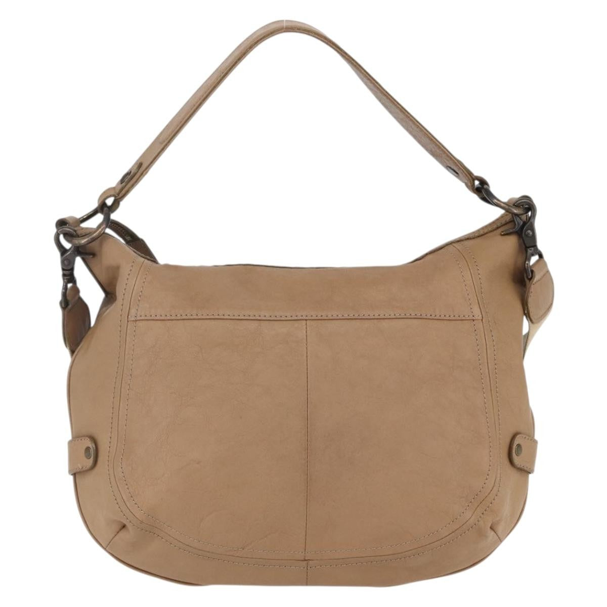 Burberry Blue Label Handbag Leather Brown Leather Handbag (Pre-Owned)