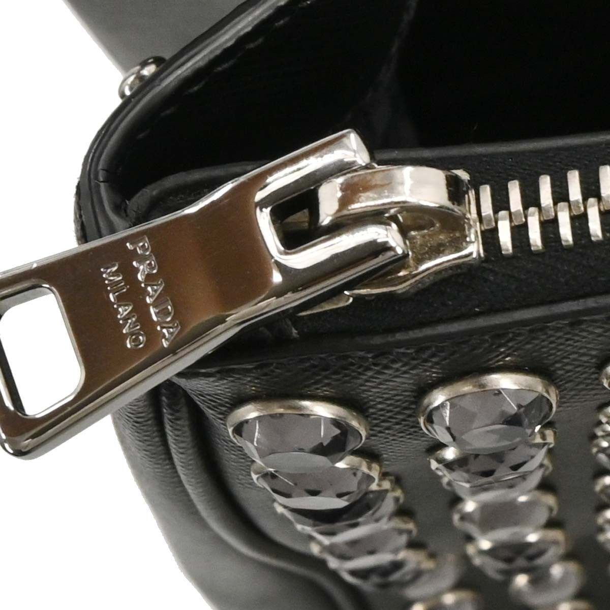 Prada Grommet Galleria Double Zip Tote City Calfskin Black Leather Shoulder Bag Bag (Pre-Owned)