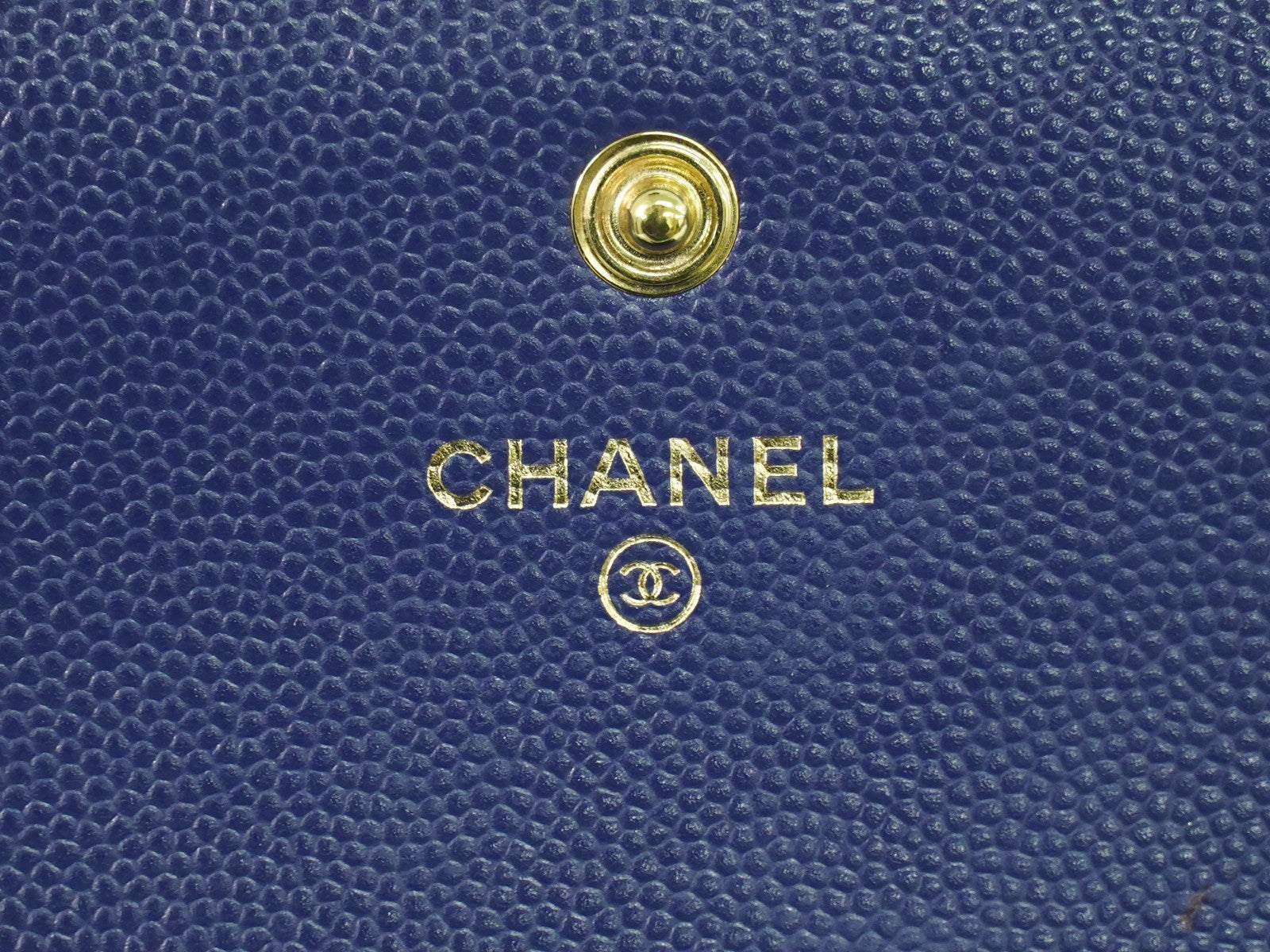 Chanel Deauville Flap Wallet Caviar Navy Leather Wallets Accessory (Pre-Owned)