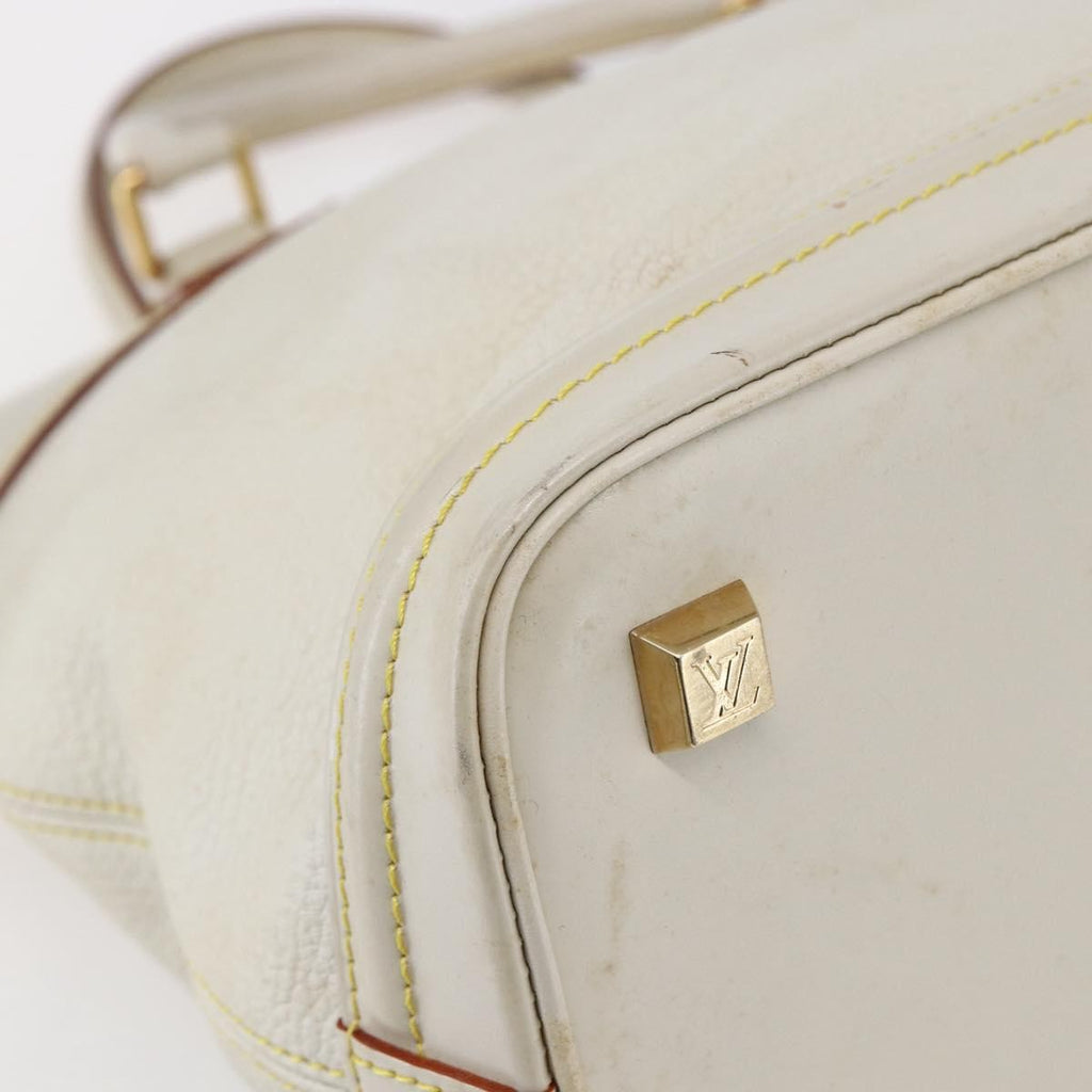 Louis Vuitton Suhali Lockit Handbag Leather White Leather Tote Bag Bag (Pre-Owned)