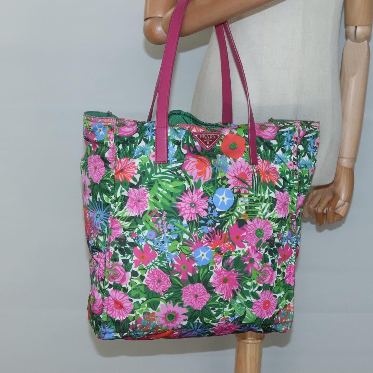 Prada Vintage Shopping Tote Nylon Multicolour Nylon Tote Bag Bag (Pre-Owned)