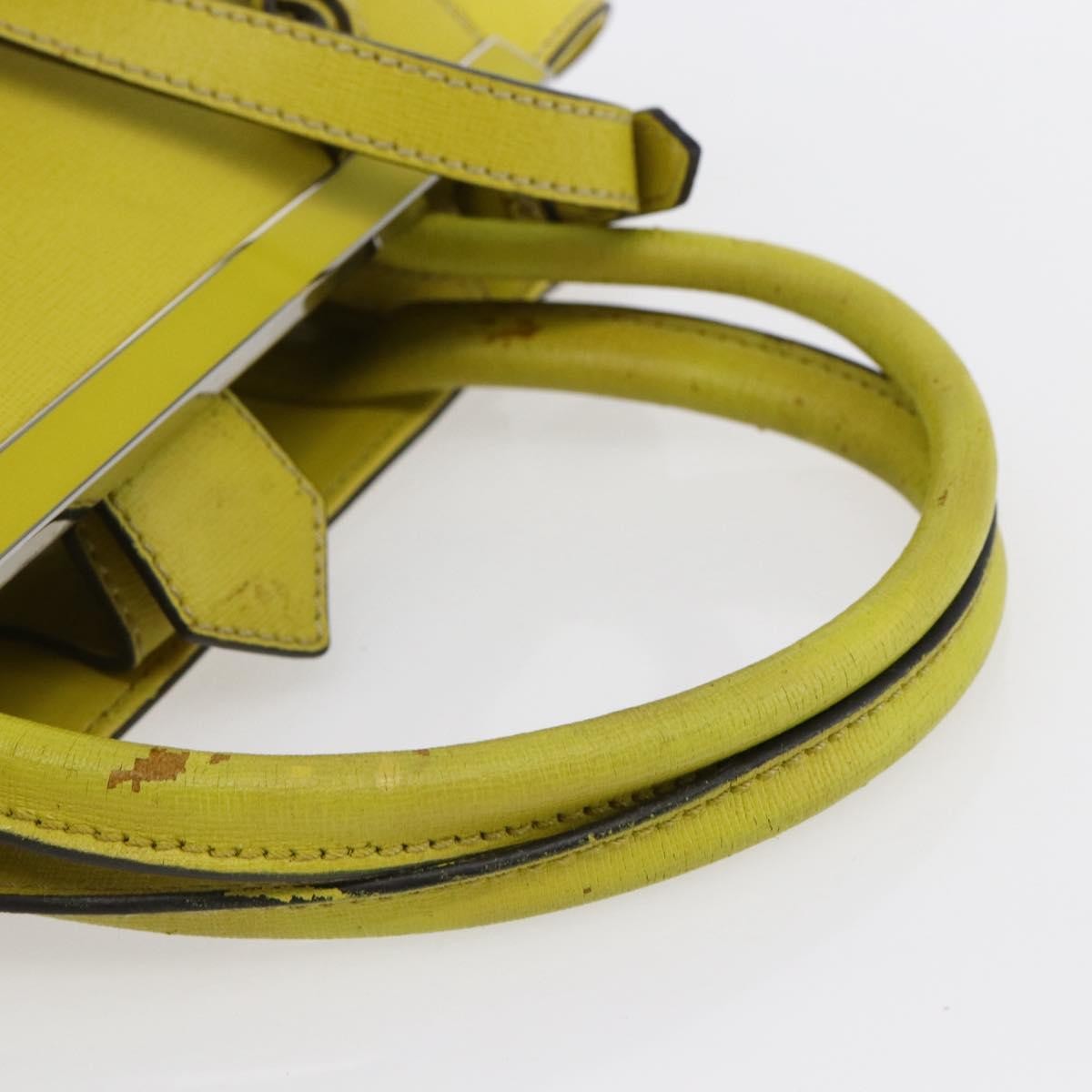 Fendi 2Jours Bag Leather Yellow Leather Handbag (Pre-Owned)