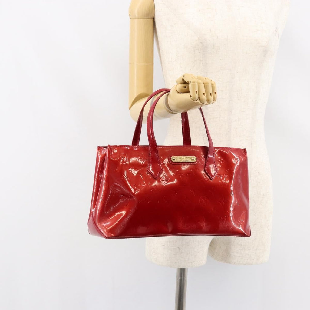 Louis Vuitton Wilshire Handbag Monogram Vernis Red Patent_Leather Handbag (Pre-Owned)