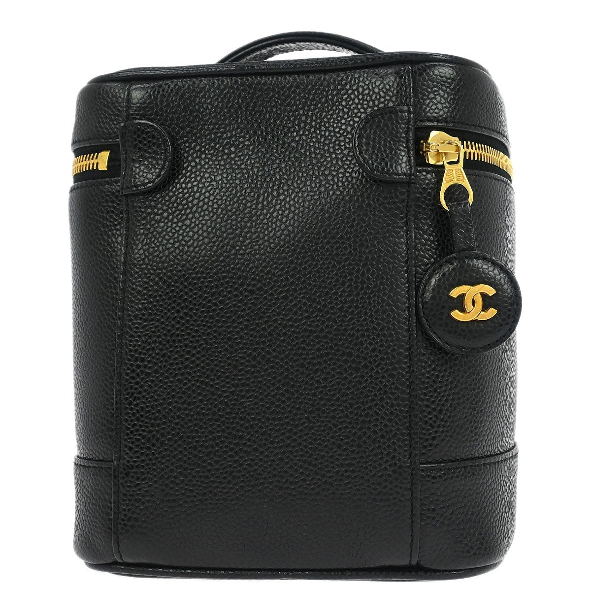 Chanel Vintage Timeless Cosmetic Case Caviar Black Leather Clutche & Pouche Bag (Pre-Owned)