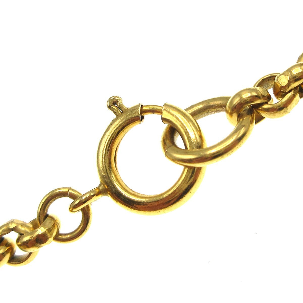 Chanel Cc Heart Pendant Necklace Metal Gold Gold_Plated Necklace Jewelry (Pre-Owned)