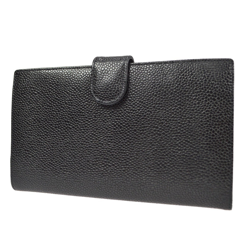 Chanel Timeless Cc French Wallet Caviar Black Leather Wallets Accessory (Pre-Owned)