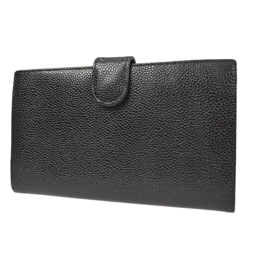 Chanel Timeless Cc French Wallet Caviar Black Leather Wallets Accessory (Pre-Owned)