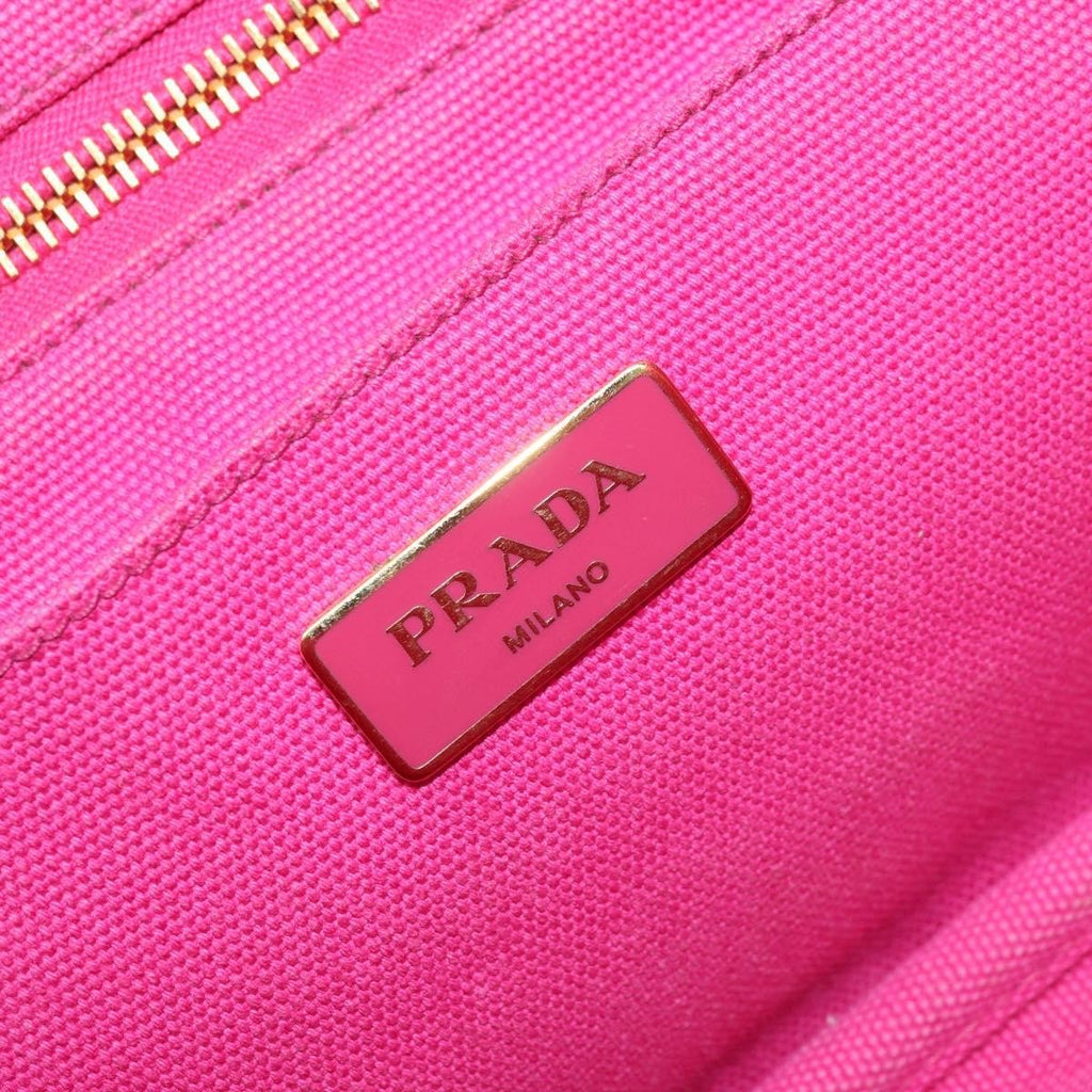 Prada Canapa Tote Canvas Pink Canvas Tote Bag Bag (Pre-Owned)