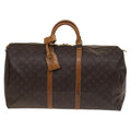 Louis Vuitton Keepall Bag Monogram Canvas Brown Canvas Travel Bag Bag (Pre-Owned)