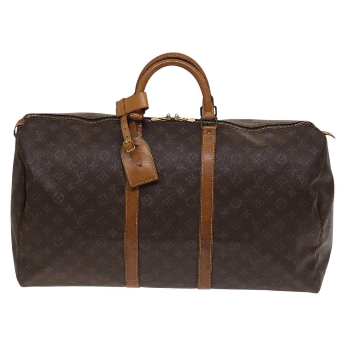 Louis Vuitton Keepall Bag Monogram Canvas Brown Canvas Travel Bag Bag (Pre-Owned)