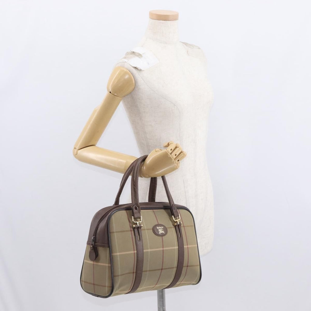 Burberry Nova Handbag Canvas Khaki Canvas Handbag (Pre-Owned)