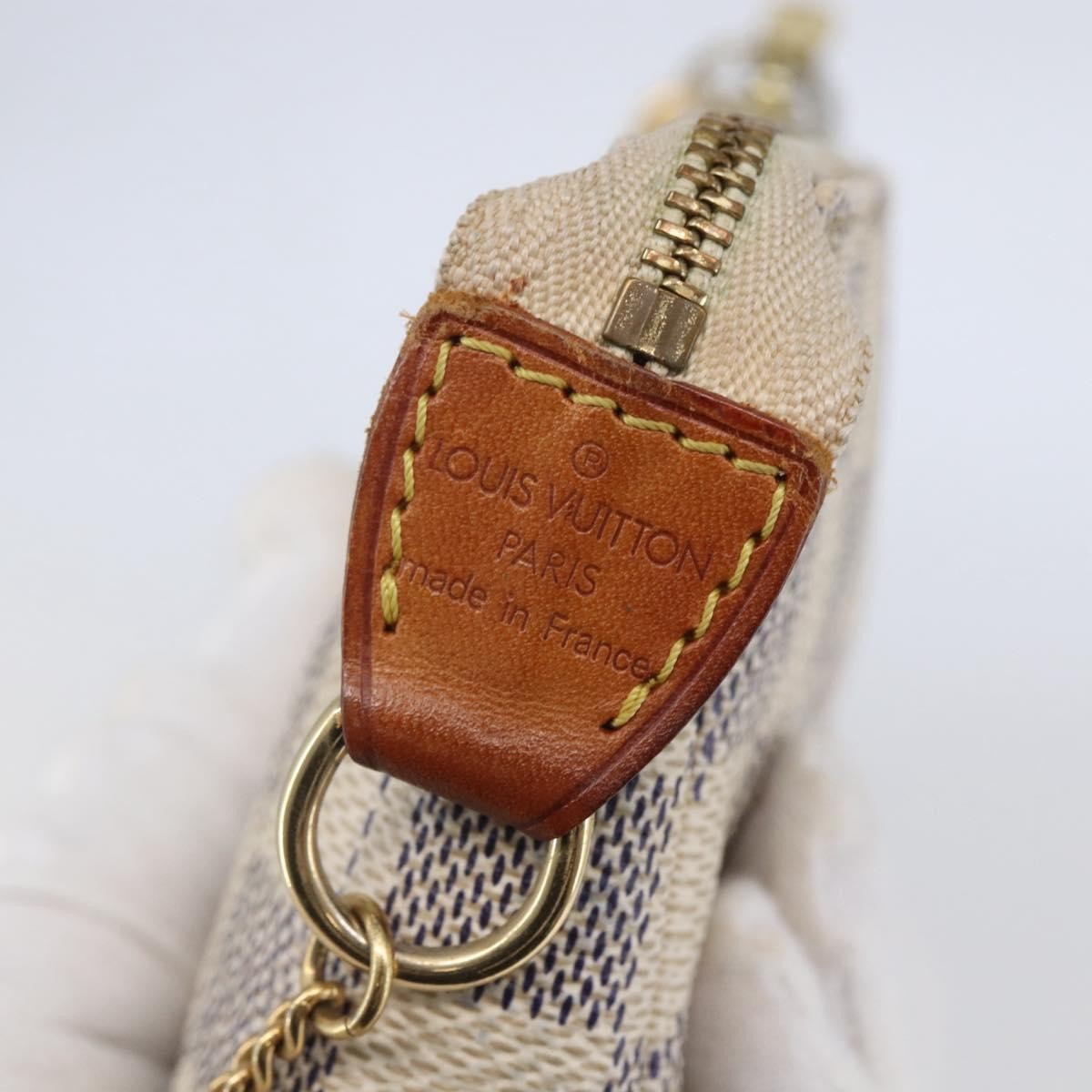 Louis Vuitton Pochette Accessoires Damier White Canvas Bag (Pre-Owned)