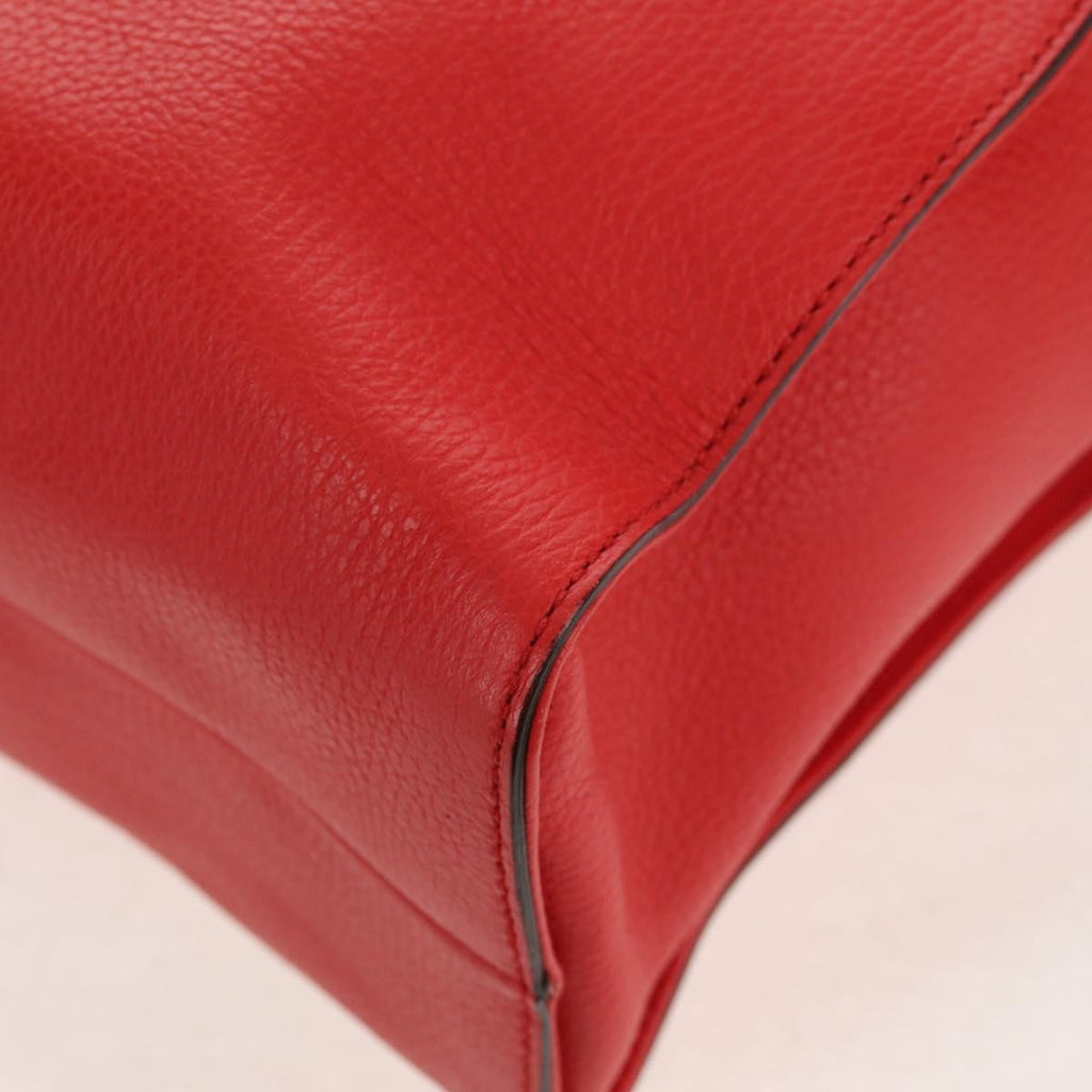 Gucci Grand Prix Interlocking Gg Tote Grainy Leather Red Leather Tote Bag Bag (Pre-Owned)