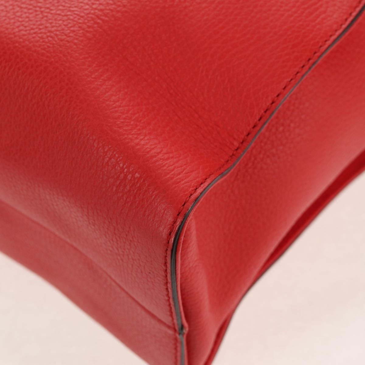 Gucci Grand Prix Interlocking Gg Tote Grainy Leather Red Leather Tote Bag Bag (Pre-Owned)