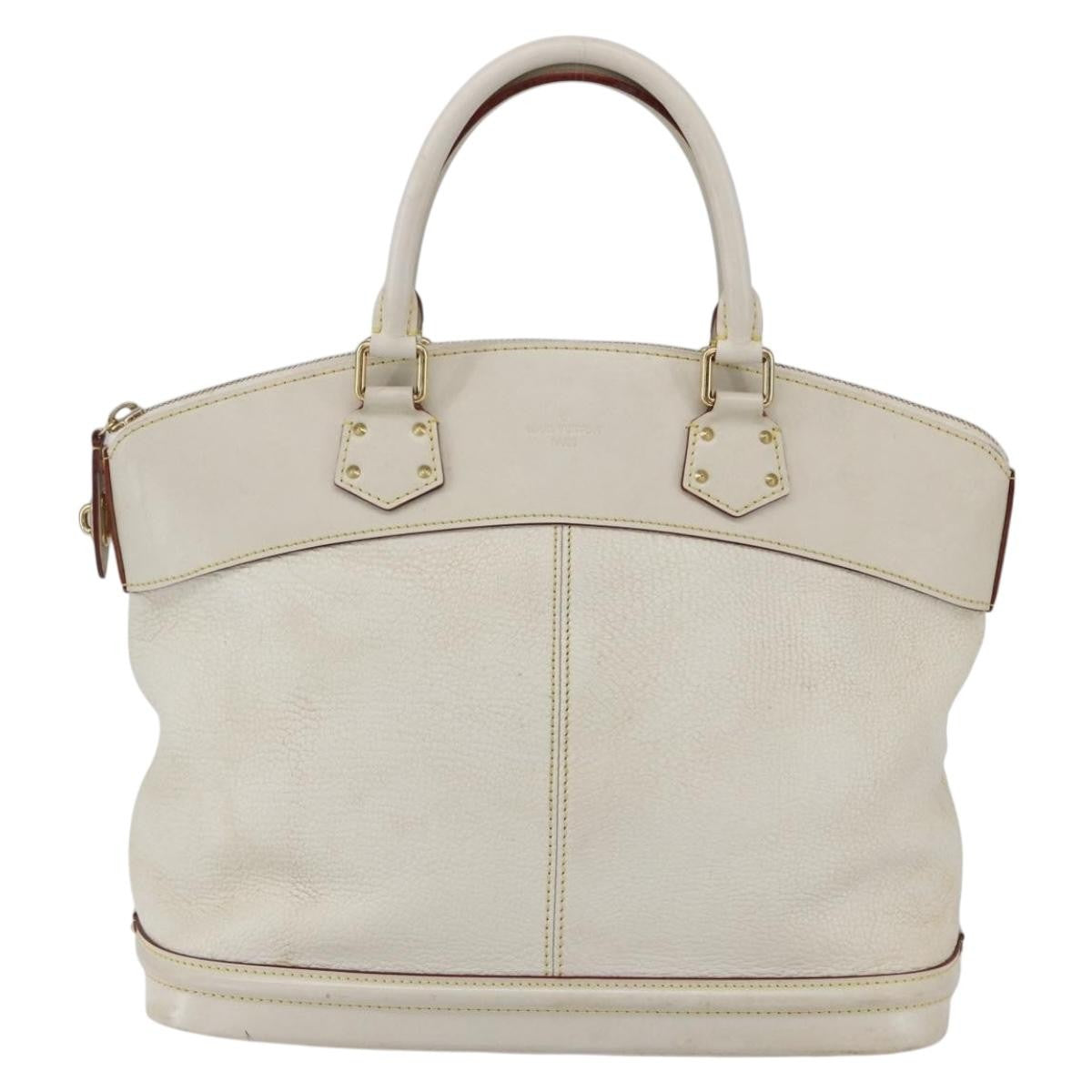 Louis Vuitton Suhali Lockit Handbag Leather White Leather Tote Bag Bag (Pre-Owned)