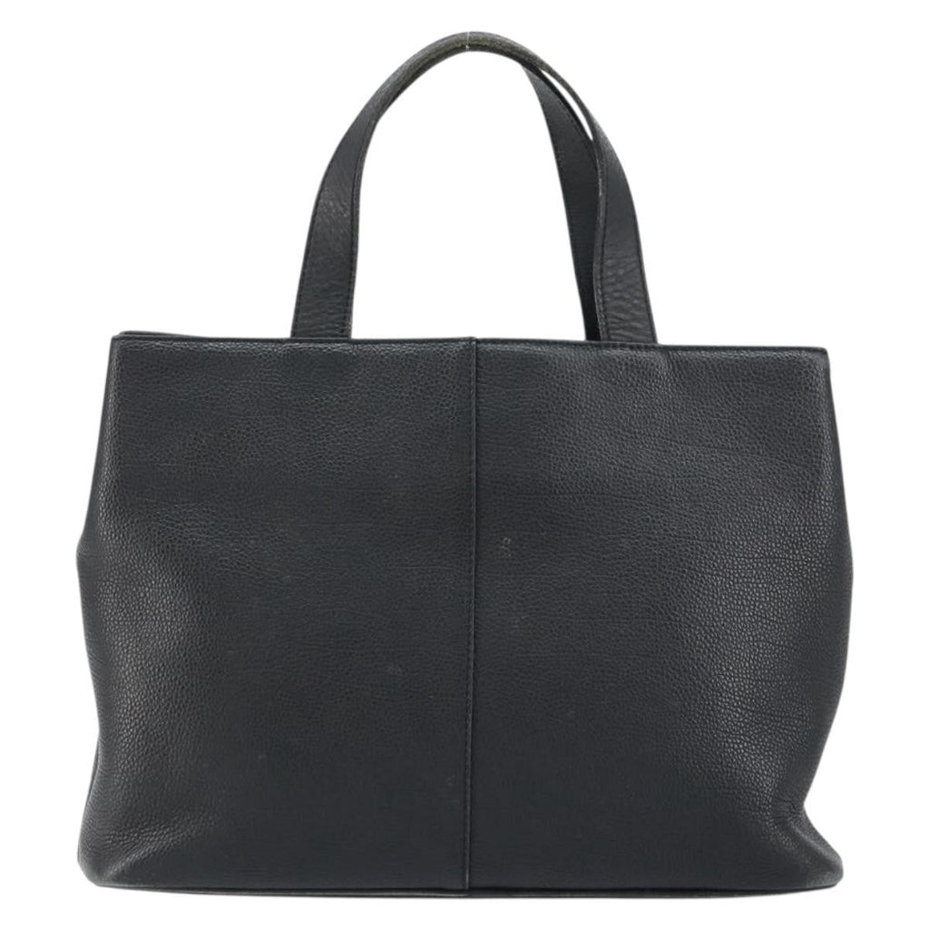 Burberry Vintage Handbag Leather Black Leather Handbag (Pre-Owned)