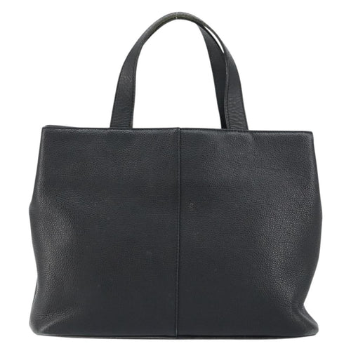 Burberry Vintage Handbag Leather Black Leather Handbag (Pre-Owned)