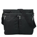 Prada Double Pocket Zip Messenger Tessuto Black Nylon Shoulder Bag Bag (Pre-Owned)