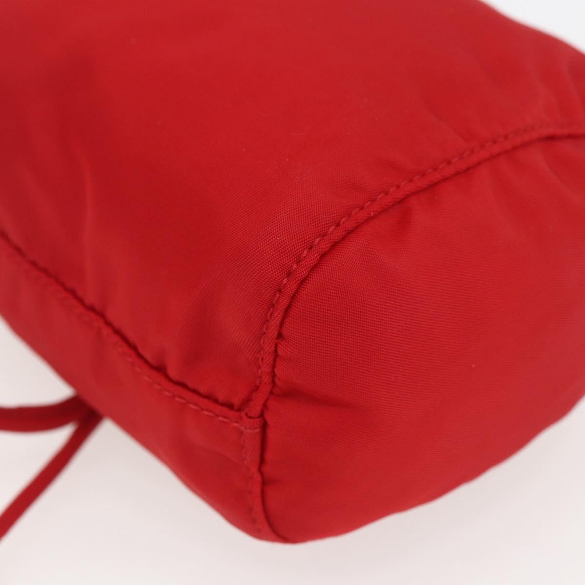 Prada Drawstring Wristlet Bucket Bag Tessuto Red Nylon Clutche & Pouche Bag (Pre-Owned)